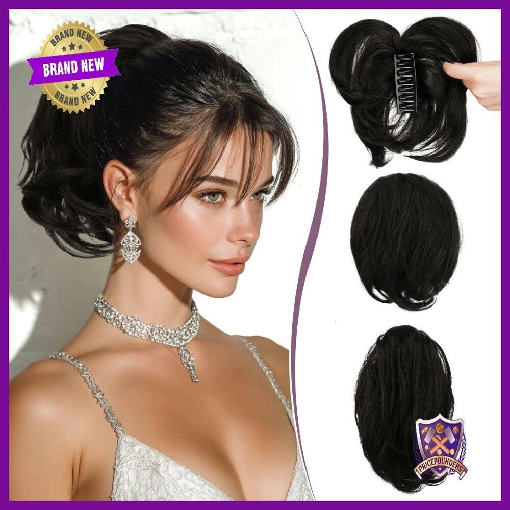9 Inch Human Hair Ponytail Extension with Bendable Metal Clip for Thick Hair